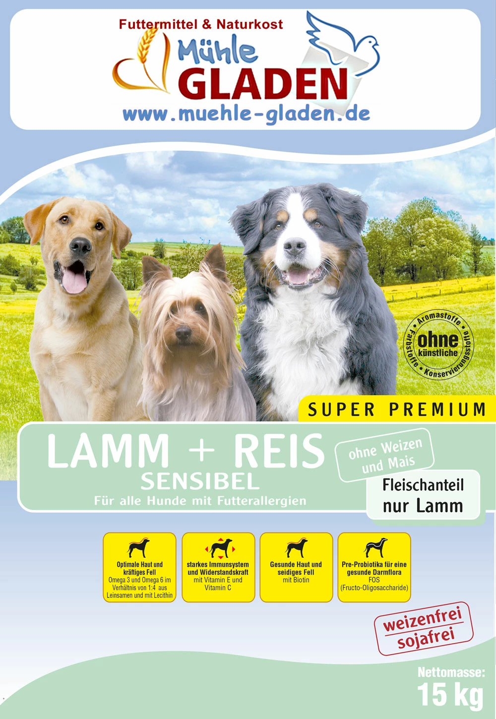 Gladen Lamm + Reis Sensibel, 5kg 1 Gladen Lamm + Reis Sensibel, 5kg